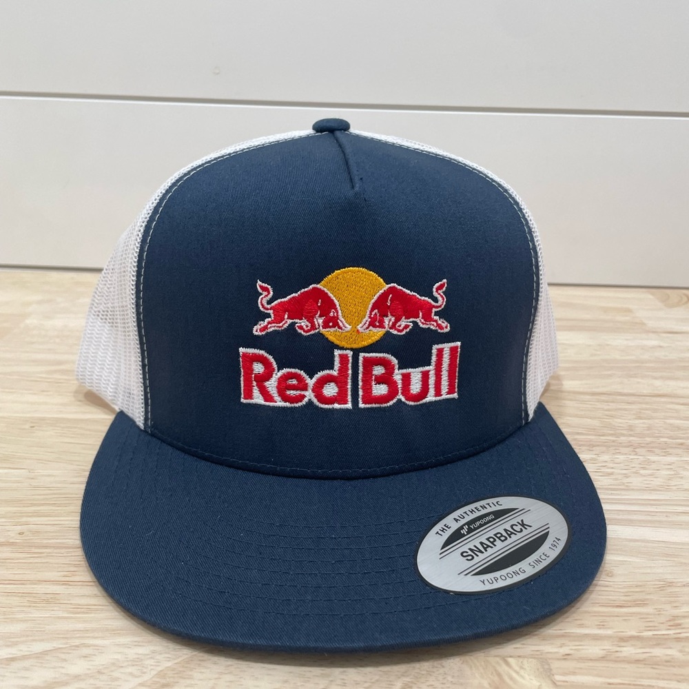 Red Bull Trucker hat Adjustable White and navy blue Redbull